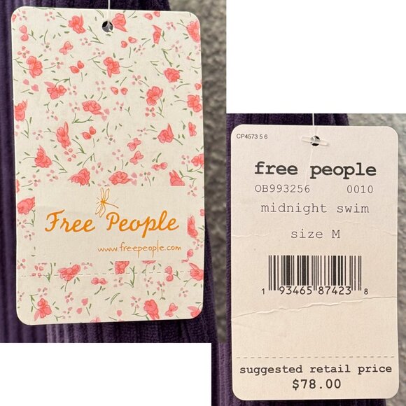 NWT Free People Corduroy Midnight Swim Purple Maxi Skirt Women’s Medium - Picture 5 of 6